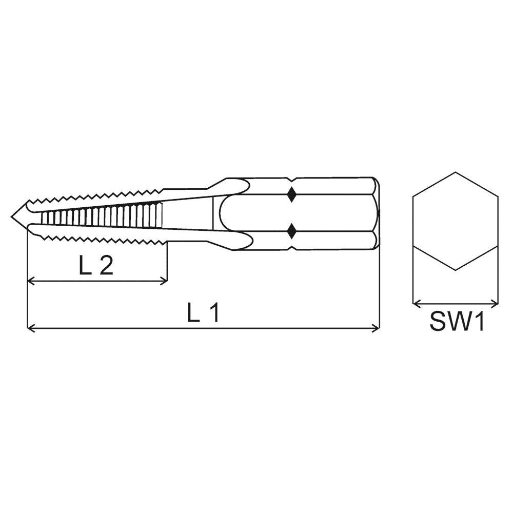 HexTap S tapbit , 1/4" zeskant opnameschacht, ISO metrisch draad DIN 13, M 3-2