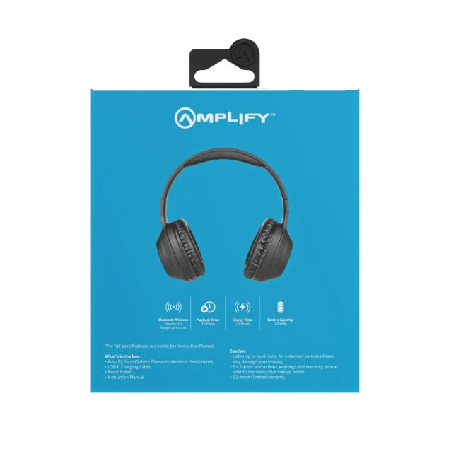 Amplify SoundSphere Draadloze koptelefoon – Zwart
