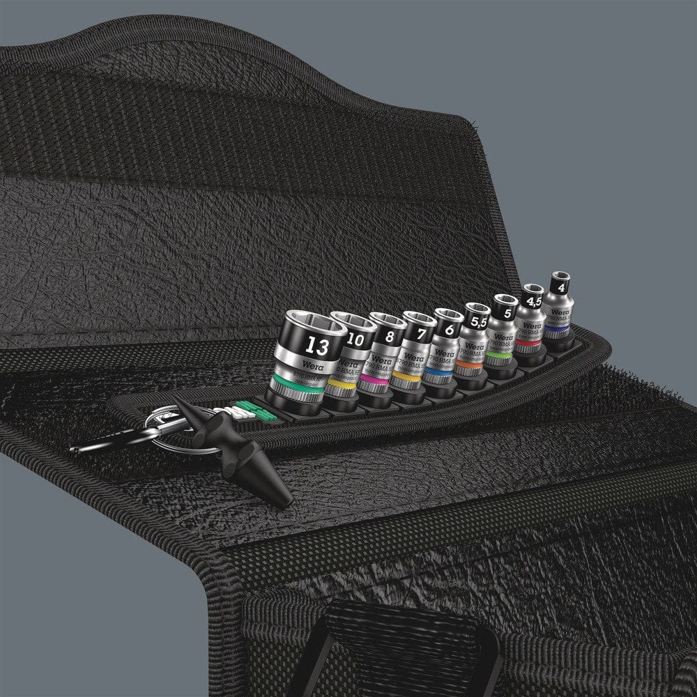 BELT A 1 ZYKLOP STEEKSLEUTELINZET-SET, MET VASTHOUDFUNCTIE, MET 1/4" -AANDRIJVING, 10 -DELIG-9
