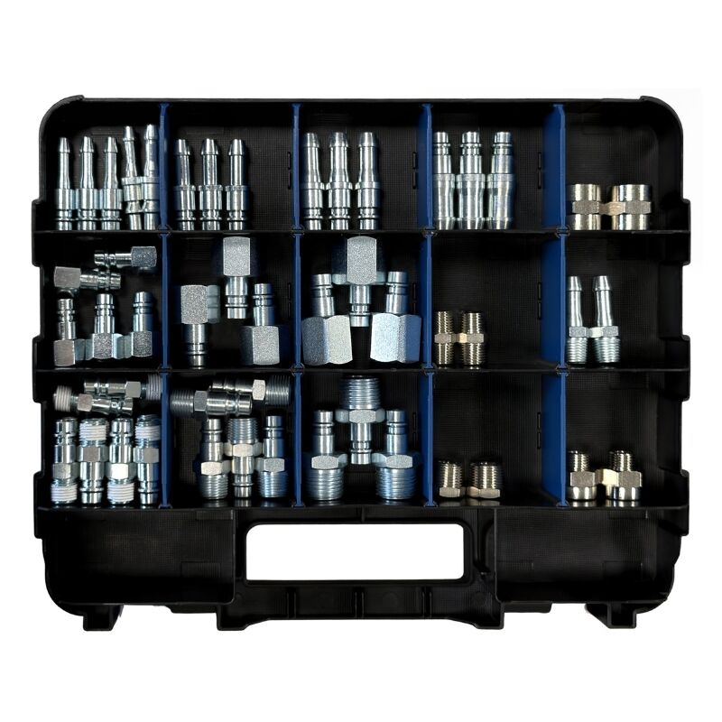 Assortimentskoffer nippels en koppelingen, EURO, 84-delig | Deltach