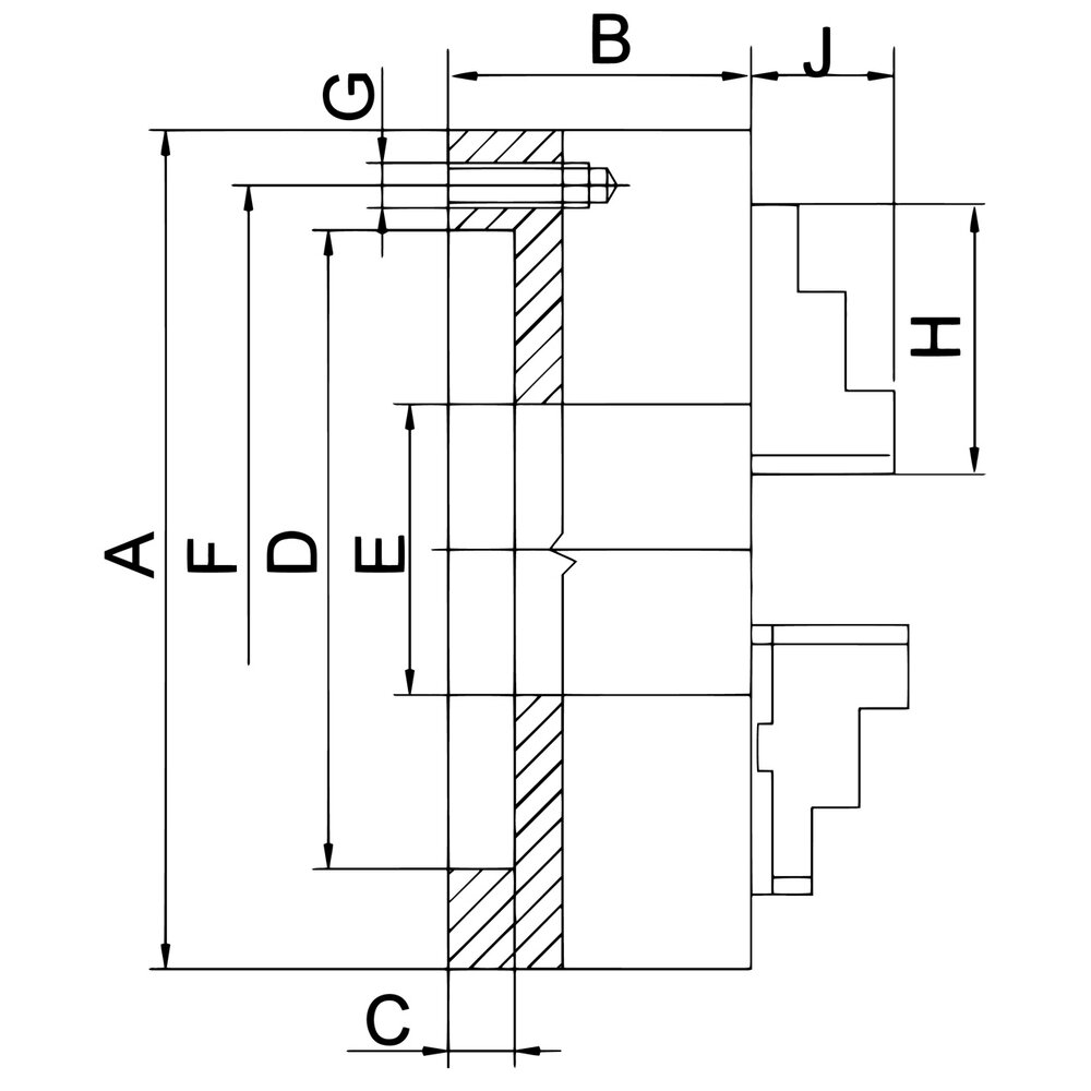Bernardo Precisie 3-klauwplaat PO3 - 200, DIN 6350 - afbeelding 2