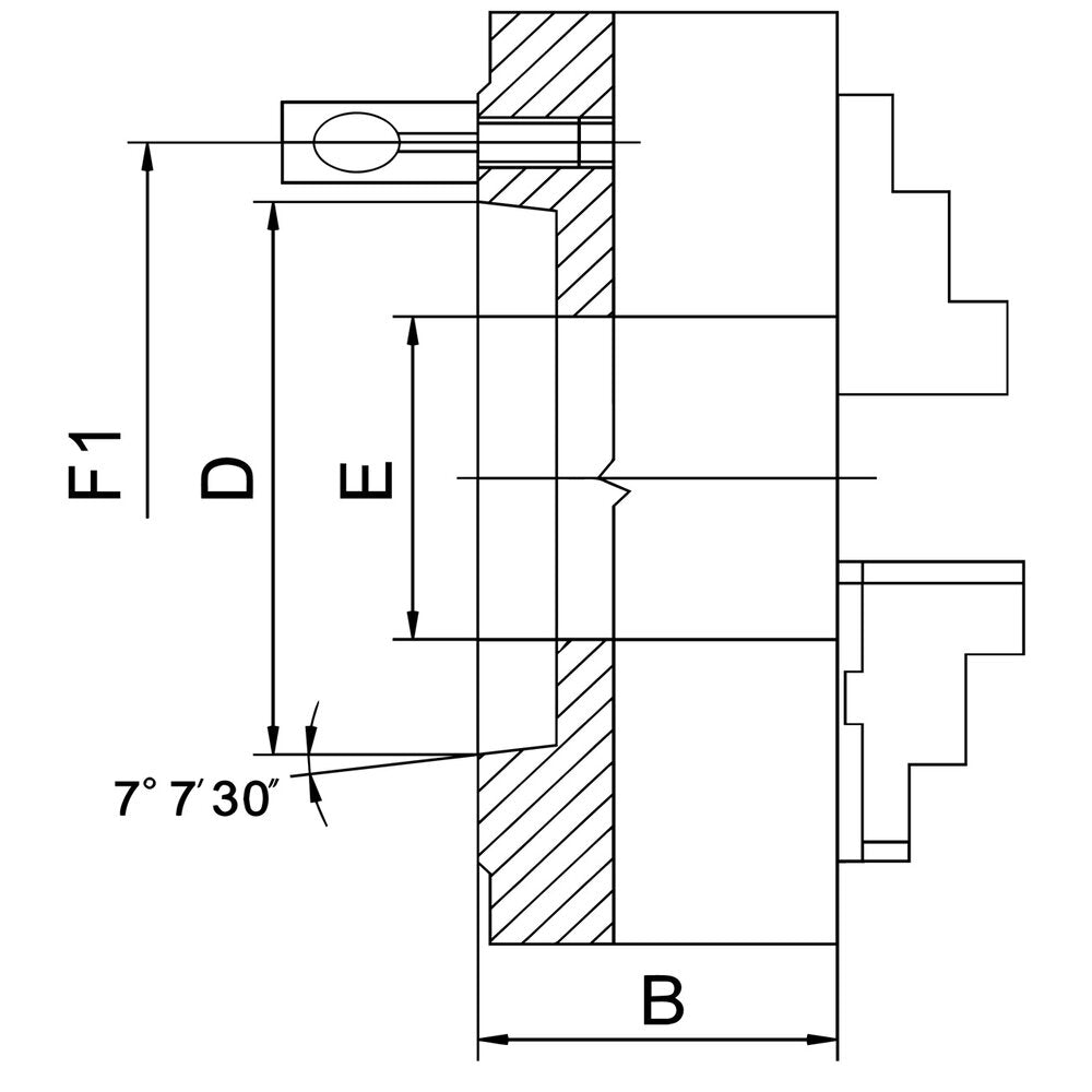 Bernardo 3-Klauwplaat PO3-160-D4, DIN 55029, staal - afbeelding 2