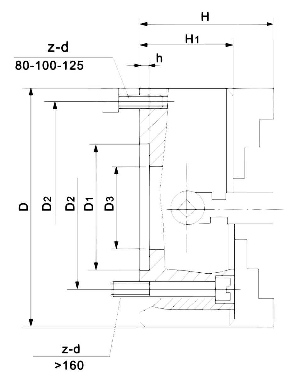 Bernardo Onafh. 4-klauwplaat DIN 6350 - afbeelding 2