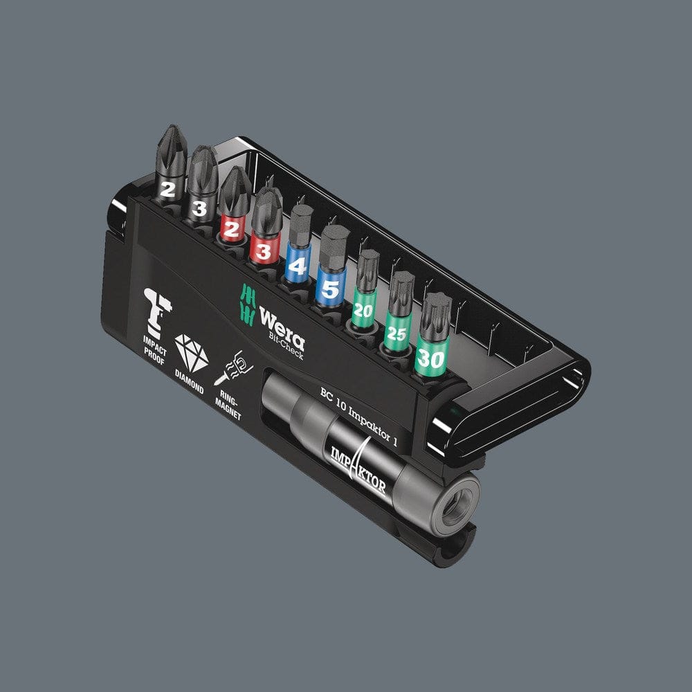 BIT ASSORTIMENT, BIT-CHECK 10 IMPAKTOR 1, 10-DELIG-3