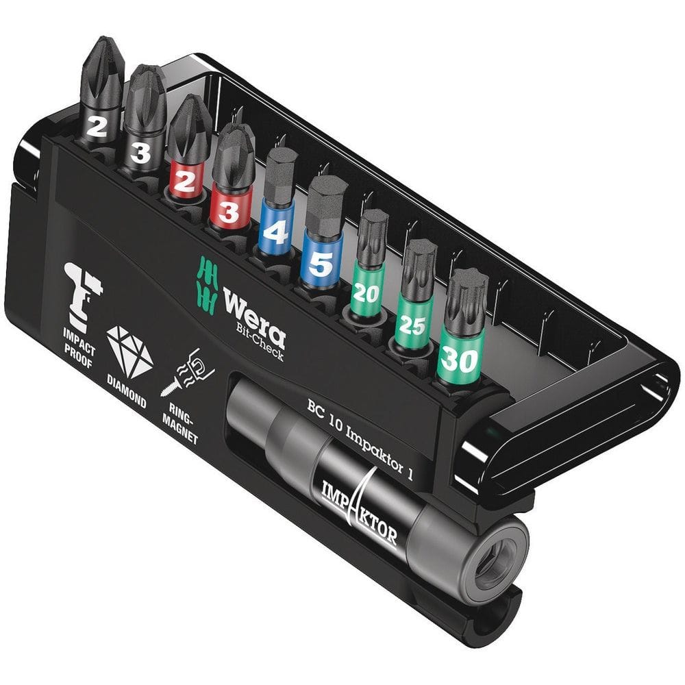 BIT ASSORTIMENT, BIT-CHECK 10 IMPAKTOR 1, 10-DELIG-1
