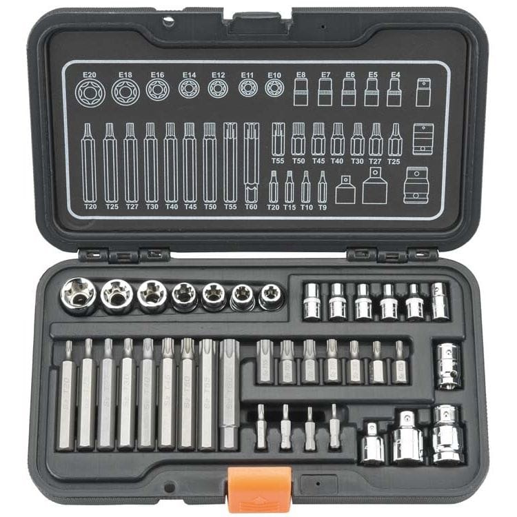 Bitset 1/4"+3/8", torx/ E - torx, 37dlgCustorMZS Gereedschap