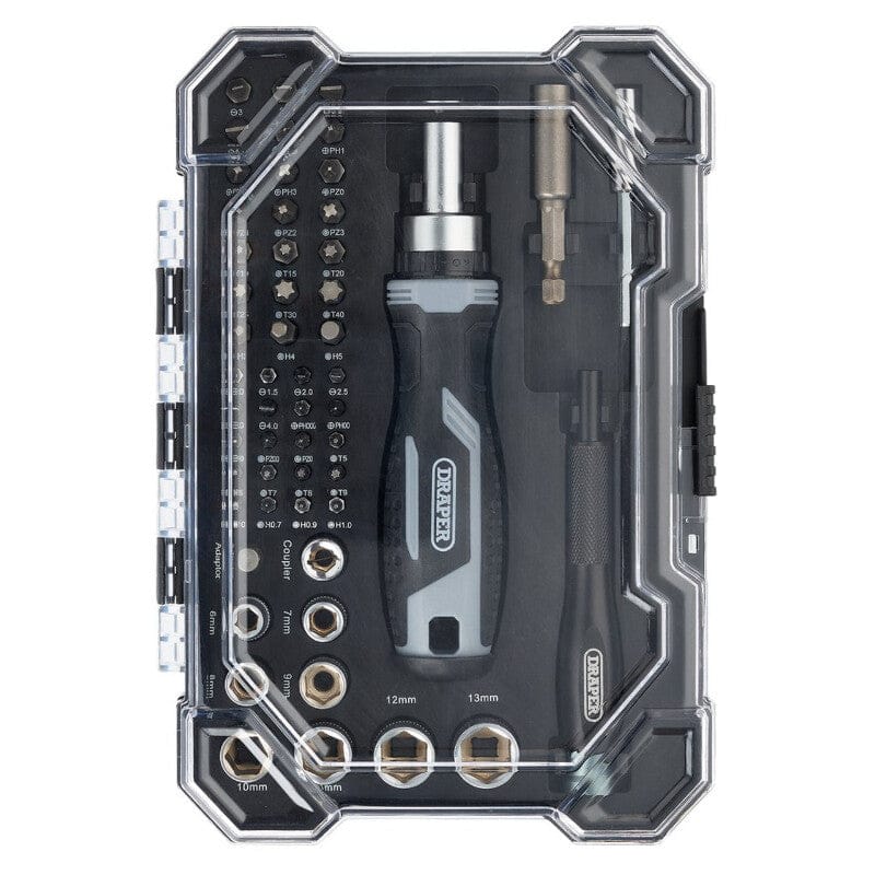 Bitset met ratelschroevendraaier, 55dlgDraper ToolsMZS Gereedschap