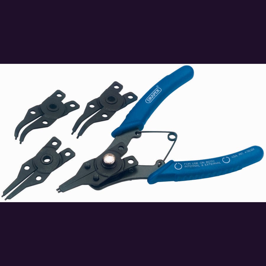 Borgringtang set met verwisselbare kop, 5dlgDraper ToolsMZS Gereedschap