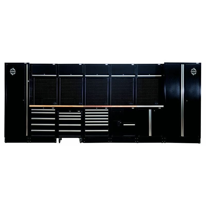 BUNKER 46cm Opbergcombinatie met gootsteen en hardhouten werkblad, 25dlg-0