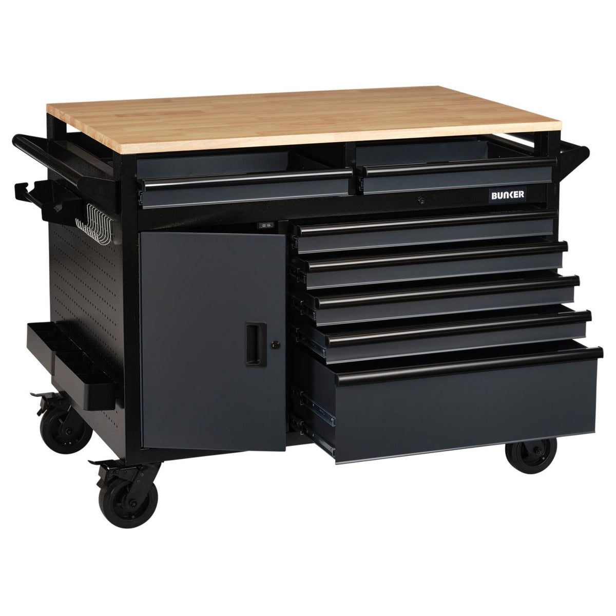 BUNKER Gereedschapswagen/werkbank, 122cm, grijs