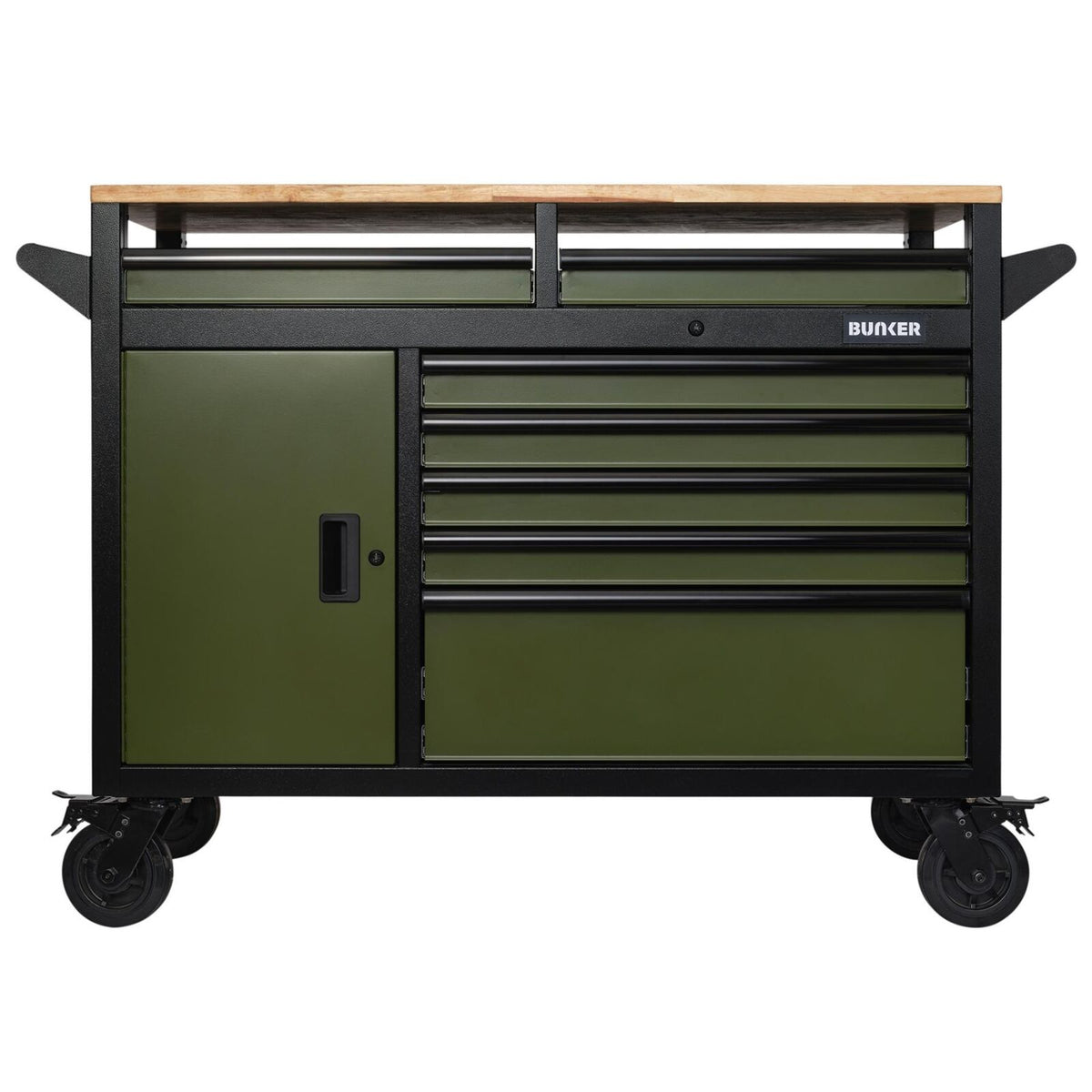 BUNKER Gereedschapswagen/werkbank 122cm, groen