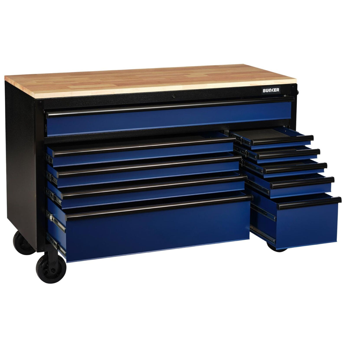 BUNKER Gereedschapswagen/werkbank, 142cm, blauw