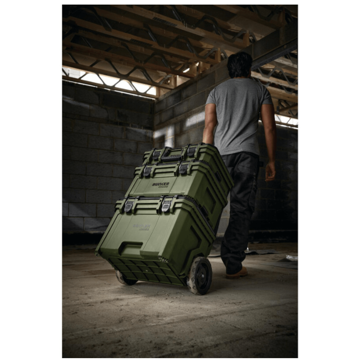 BUNKER Load - Up verrijdbare opbergbox 9 - delig – IP65 stof - & waterdicht – stapelbaar opbergsysteem (57×85×48 cm)BunkerMZS Gereedschap