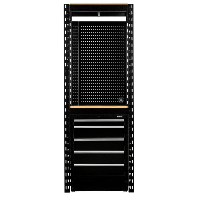 BUNKER Opbergrek met geperforeerde achterwand en 1 vloerkast, 750x2210x520mm-0