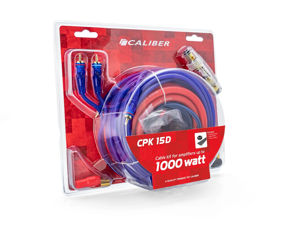 Caliber Kabelset voor versterker 15mm - 1000W