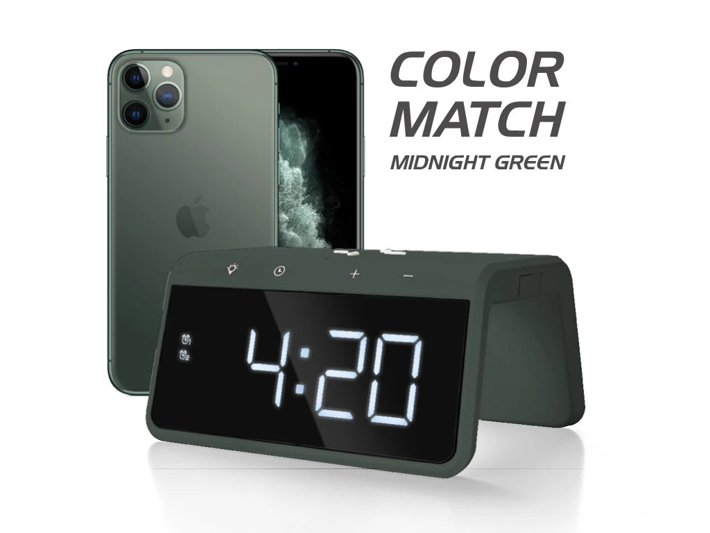 Caliber Digitale Wekker + Draadloze Lader - Groen