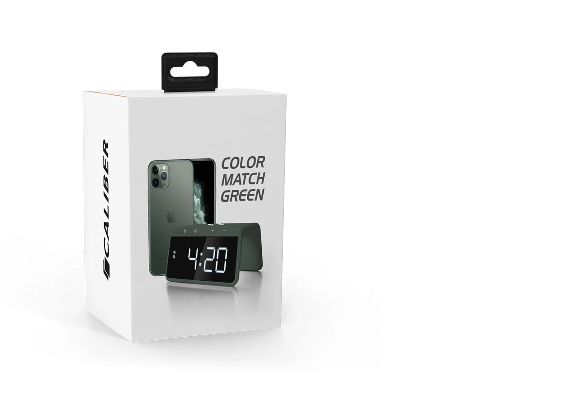 Caliber Digitale Wekker + Draadloze Lader - Groen