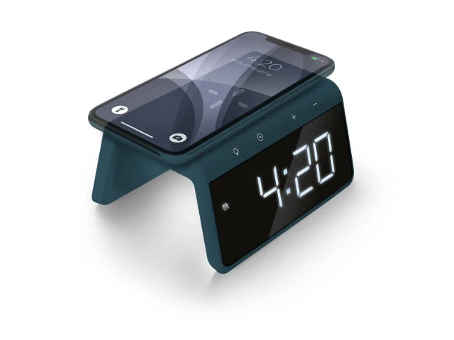 Caliber Digitale Wekker + Draadloze Lader - Blauw