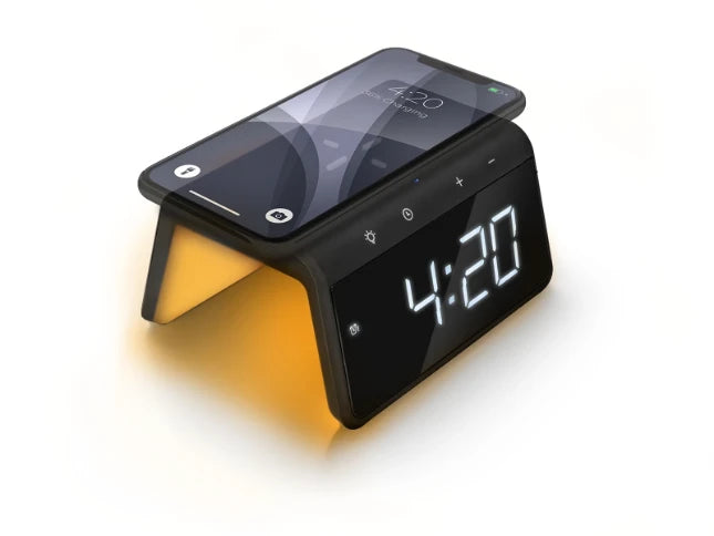 Caliber Digitale Wekker + Draadloze Lader - Zwart