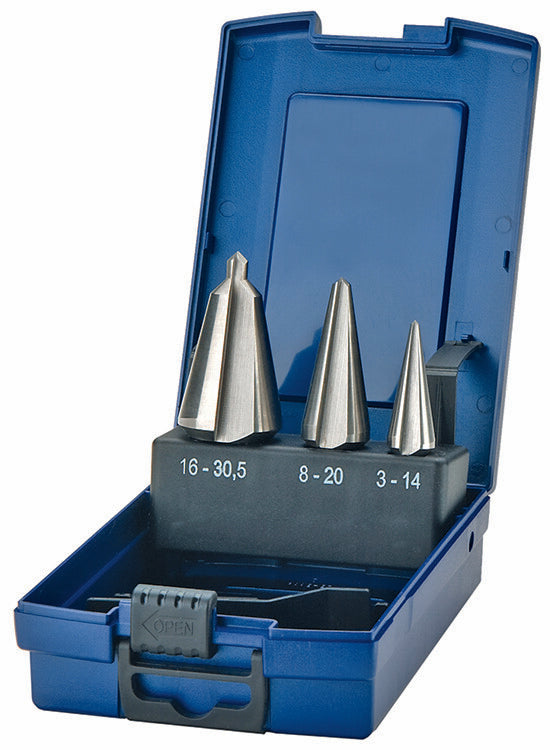 Conische plaatboren set RVS, 3dlg
