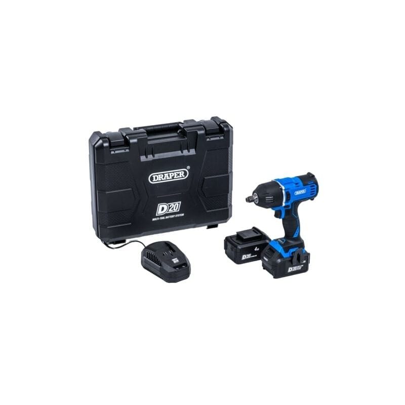 D20 Accu slagmoersleutel 20V, 1/2", 400Nm, incl 2 accu'sDraper ToolsMZS Gereedschap