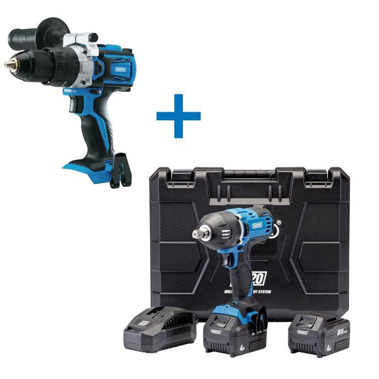 D20 Accu slagmoersleutel + boormachine COMBI actie (D27888+D55338)Draper ToolsMZS Gereedschap