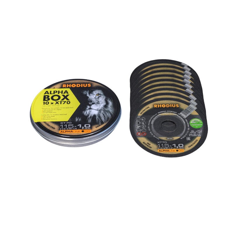 Doorslijpschijf Ø115x1x 22,23mm, blik à 10stRhodiusMZS Gereedschap