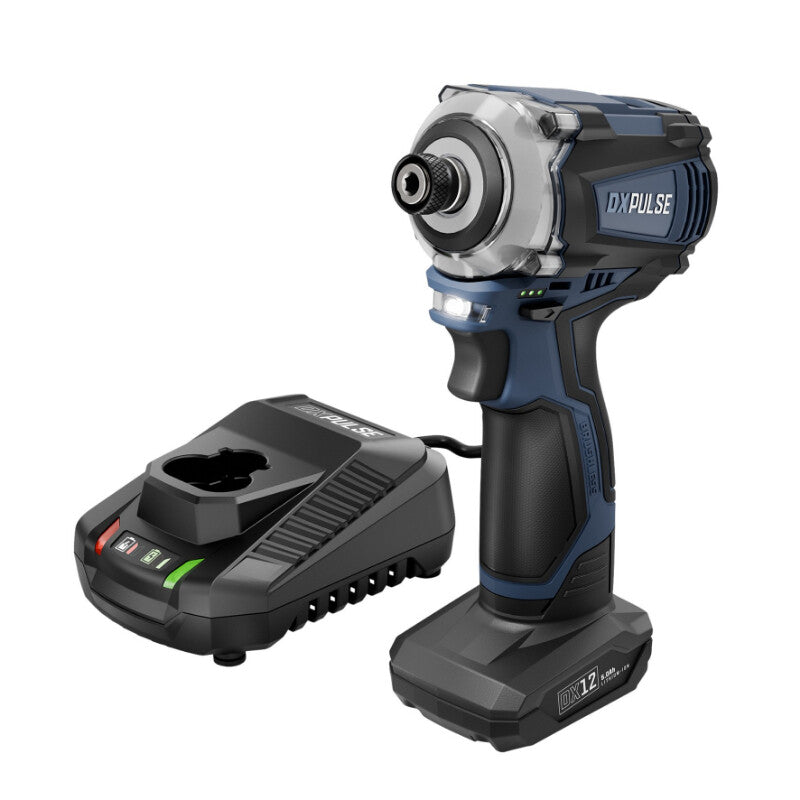 DXPULSE 1/4" Accu slagschroevendraaier 12V, borstelloos, 1x 5.0Ah accu en 1x snellader