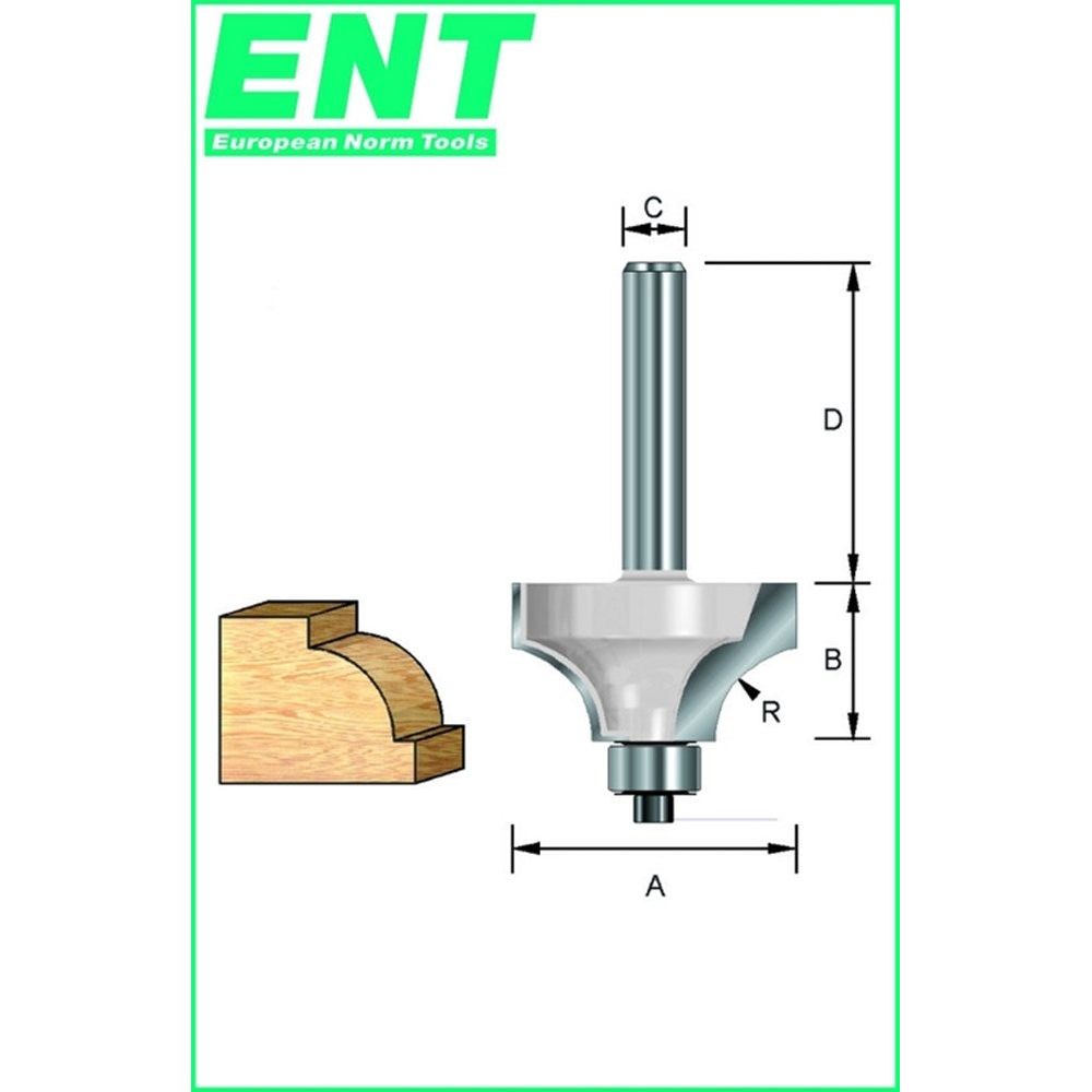 Kwartrondfrees HM R12.7 met lager-2