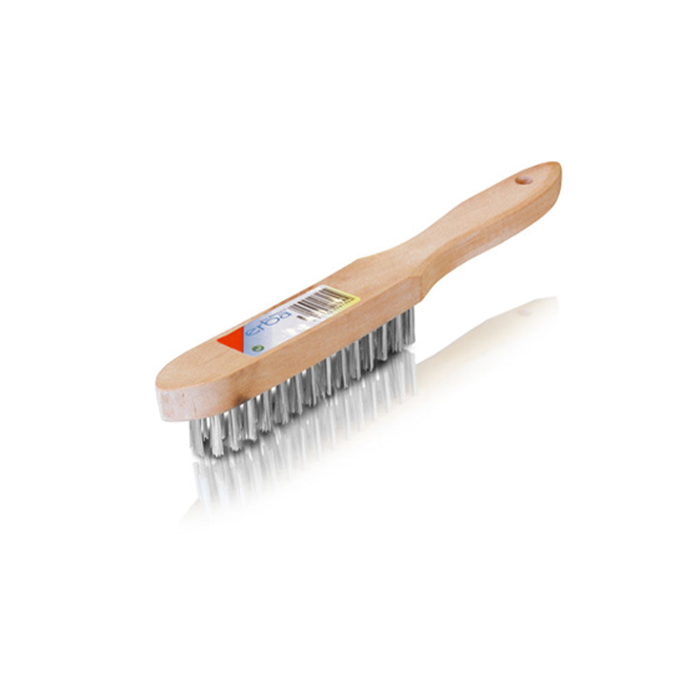 Staalborstel met houten handvat