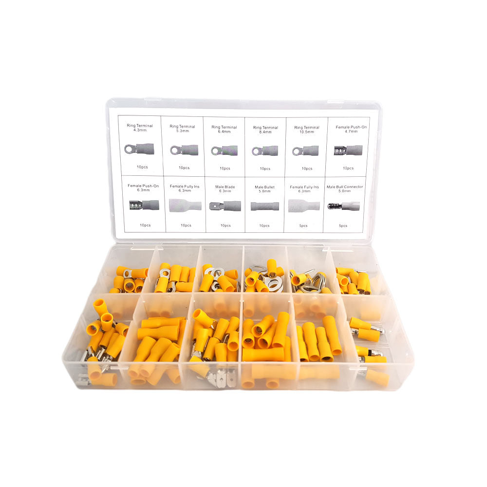 Assortiment Kabelverbinders geel 110 delig