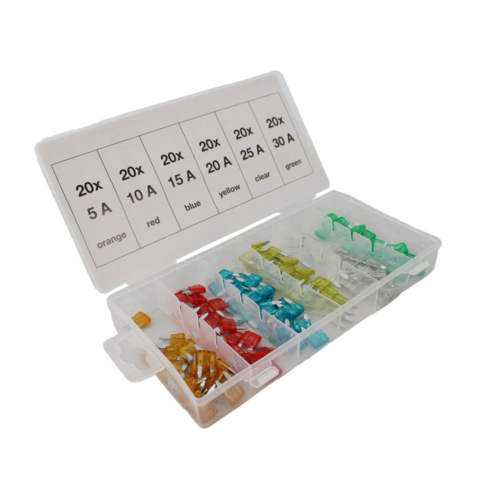 Assortiment Mini zekeringen 120 delig