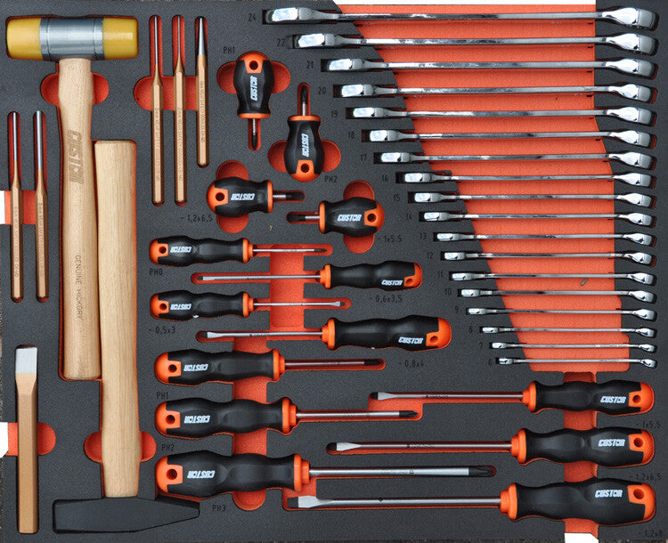 Gereedschapswagen COMPACT, 3 laden gevuld in FOAM