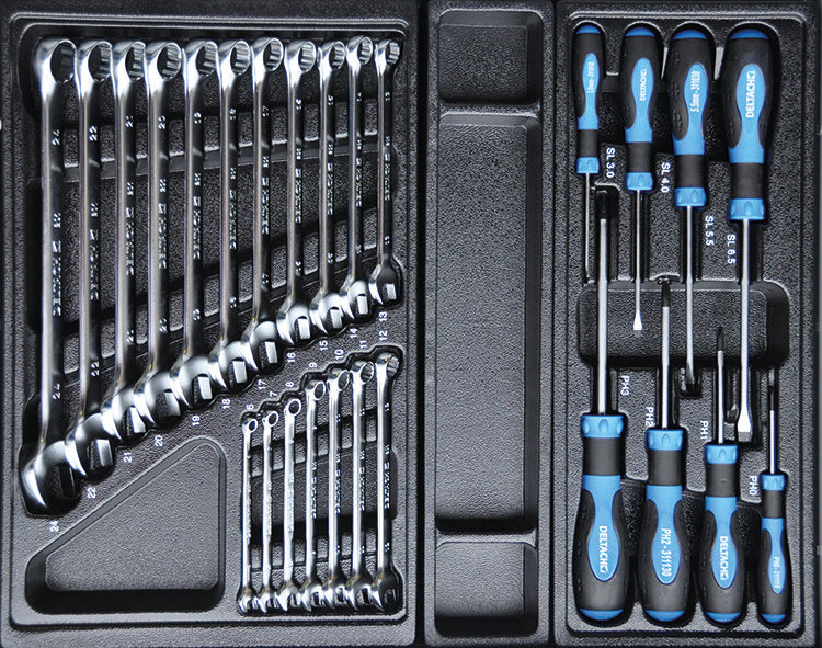 Gereedschapswagen D2-COMPACT, 3 laden gevuld, 145dlg