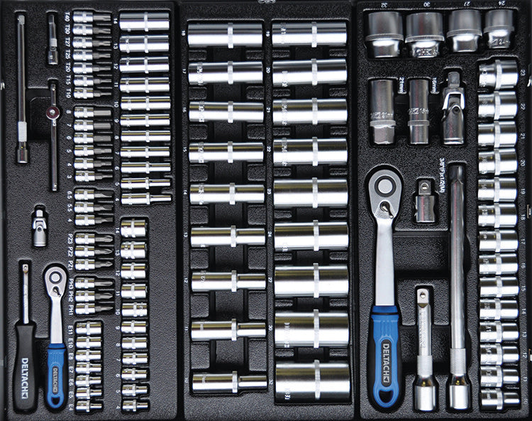 Gereedschapswagen D2-COMPACT, 5 laden gevuld, 214dlg