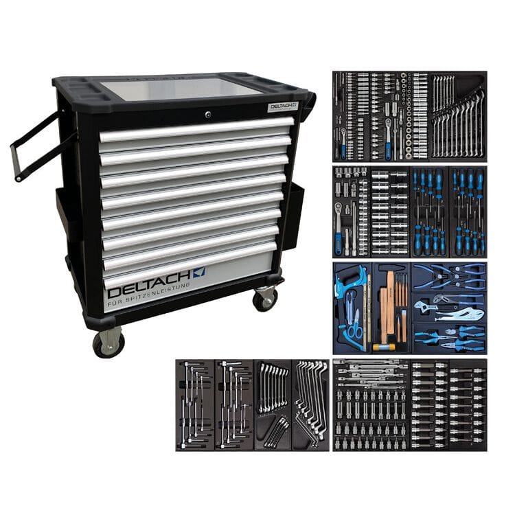 Gereedschapswagen D2 - XL, 5 laden gevuld, 350dlg + EXTRA'S!DeltachMZS Gereedschap