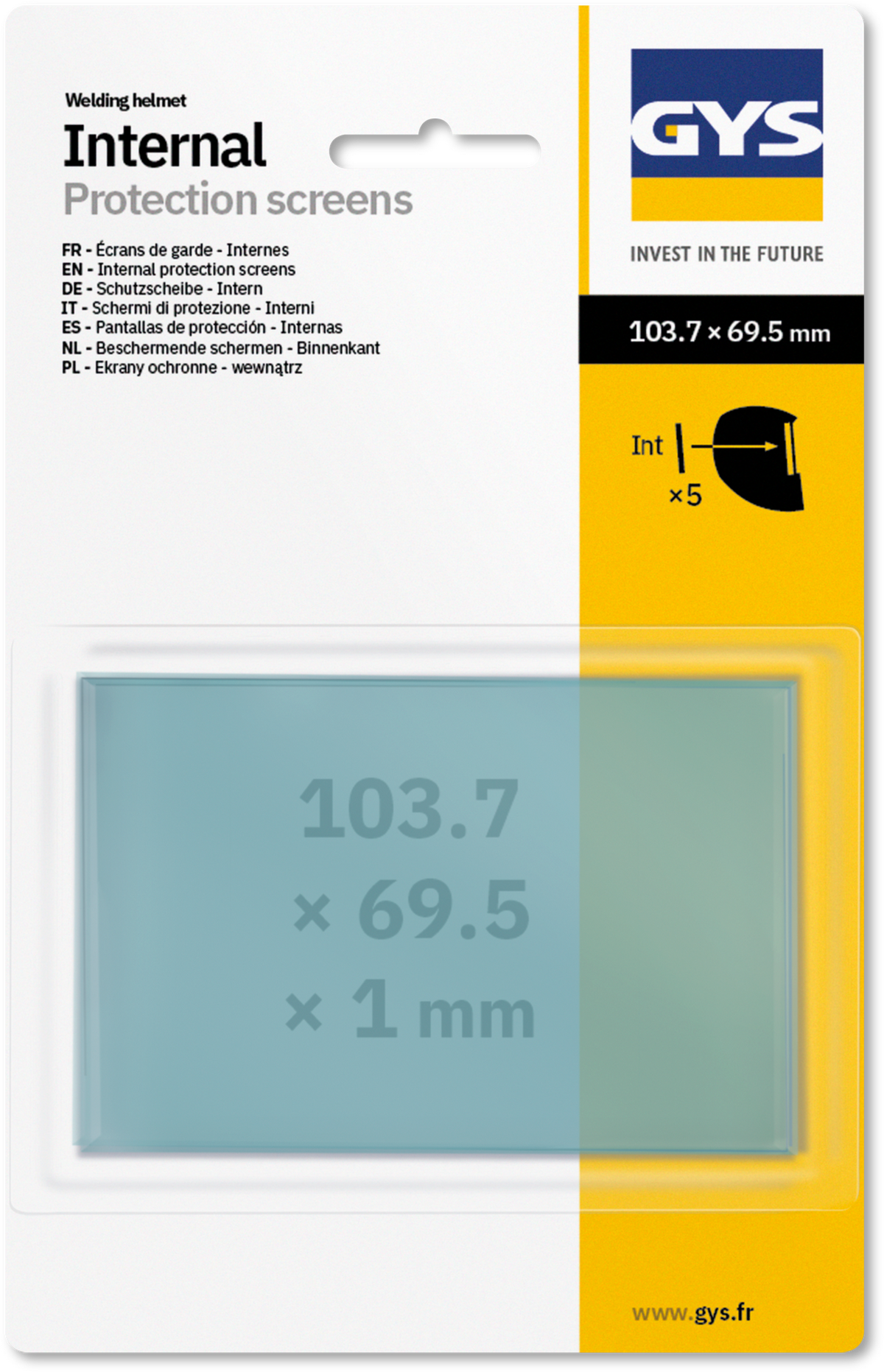 GYS Binnenglazen voor Zeus 5-9/9-13 103,7 x 69,5 (5 stuks)