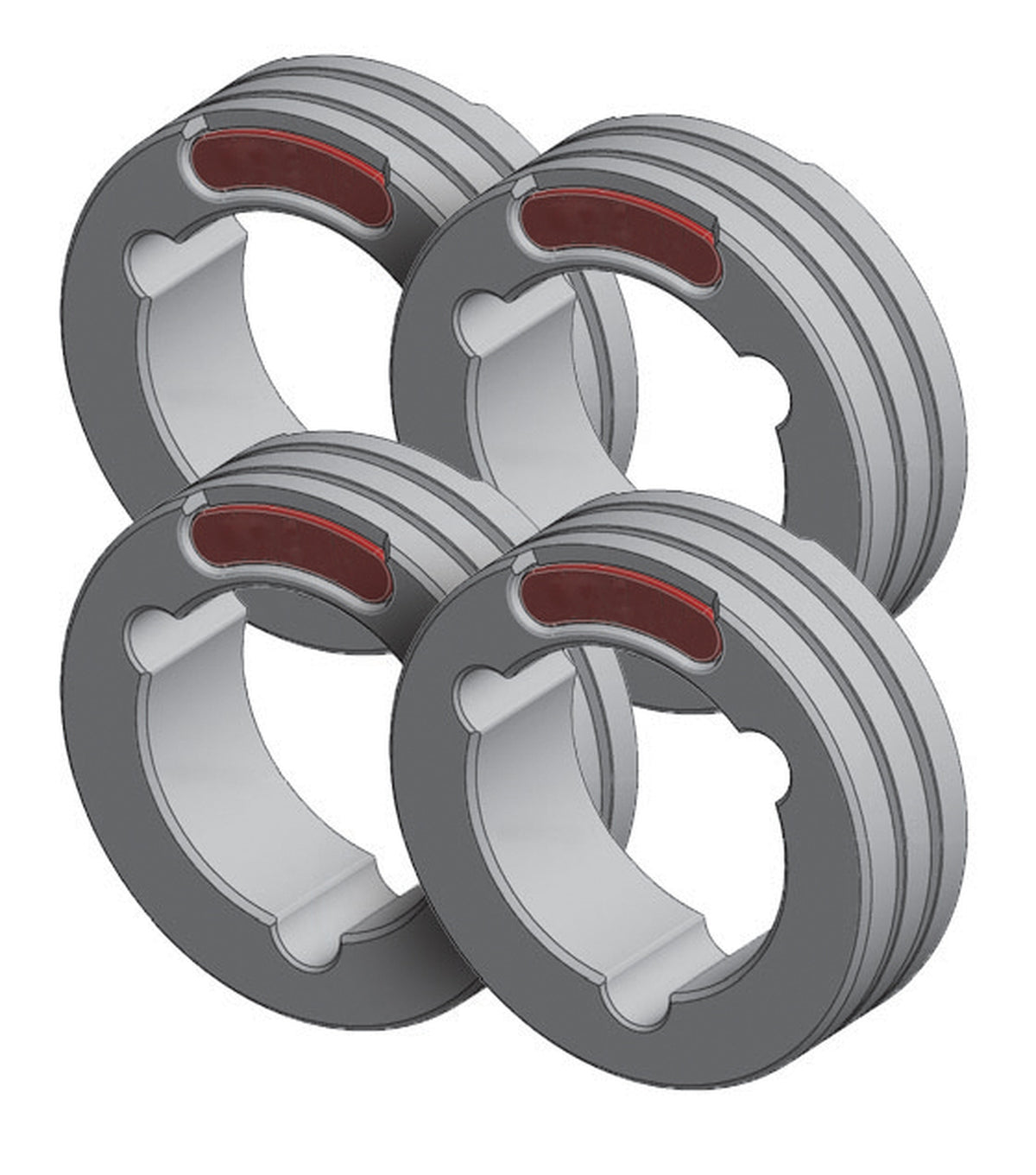 GYS Dubbele aandrijfrollen aluminium Ø1,0/1,2 (set van 4)