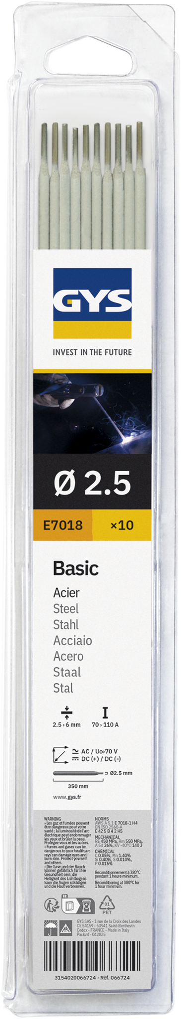 GYS Basische elektroden staal E7018 Ø2,5 (10 stuks)