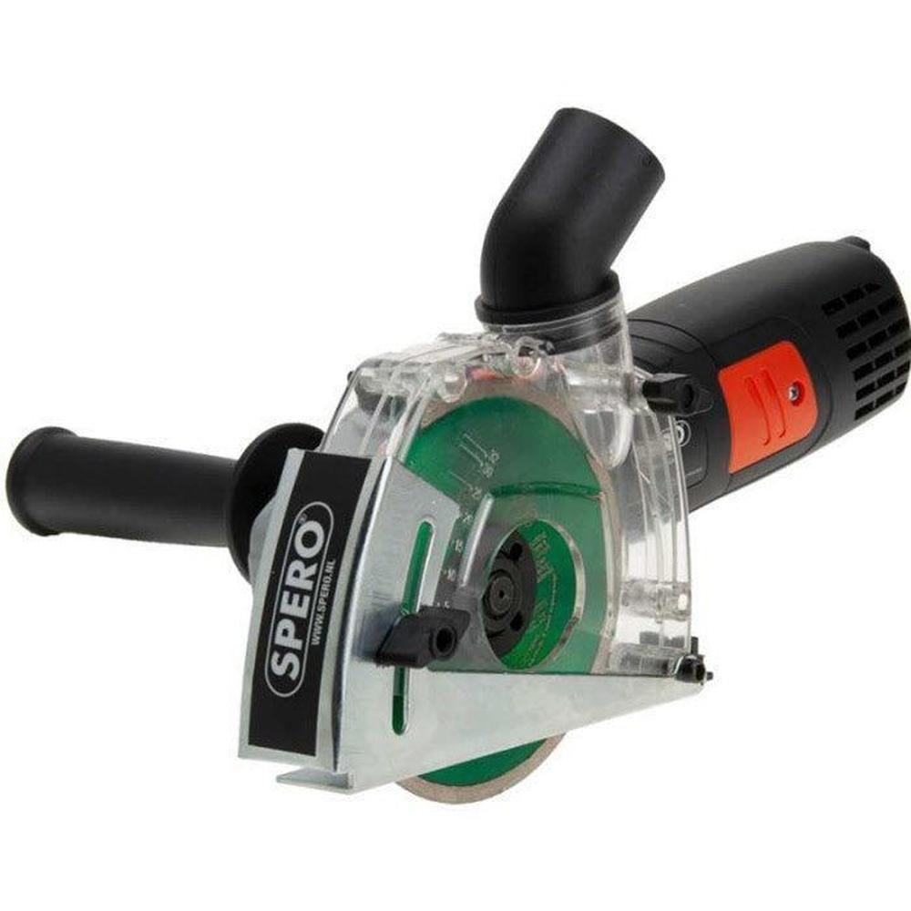 125mm Haakse Tegelslijper 1400Watt + stofkap & Tegel diamantschijf Max. 32mm