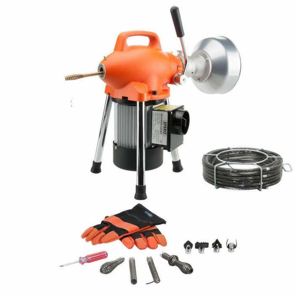 8 & 16mm afvoerontstopper elektrisch roterend - 390Watt - complete set