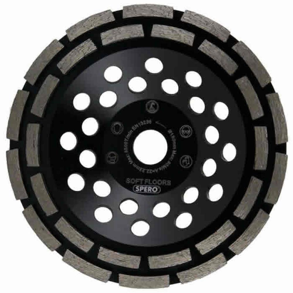 180mm MEDIUM Dubbele rij PREMIUM Diamant komslijpschijf Asgat 22.23mm - Medium vloeren