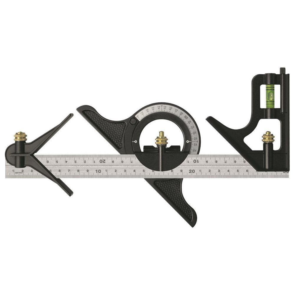 Combinatie hoek- en gradenmeter 300mm met libel