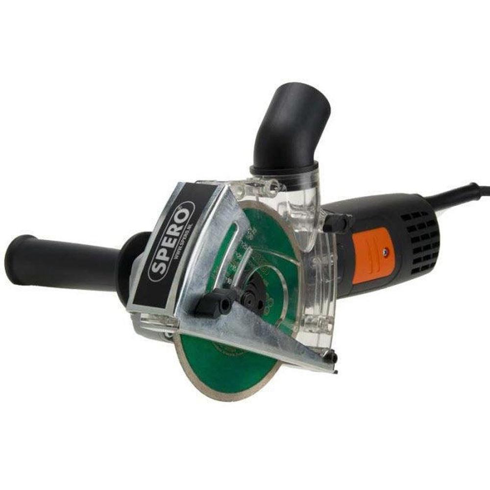 125mm Haakse Tegelslijper 1400Watt + stofkap & Tegel diamantschijf Max. 32mm