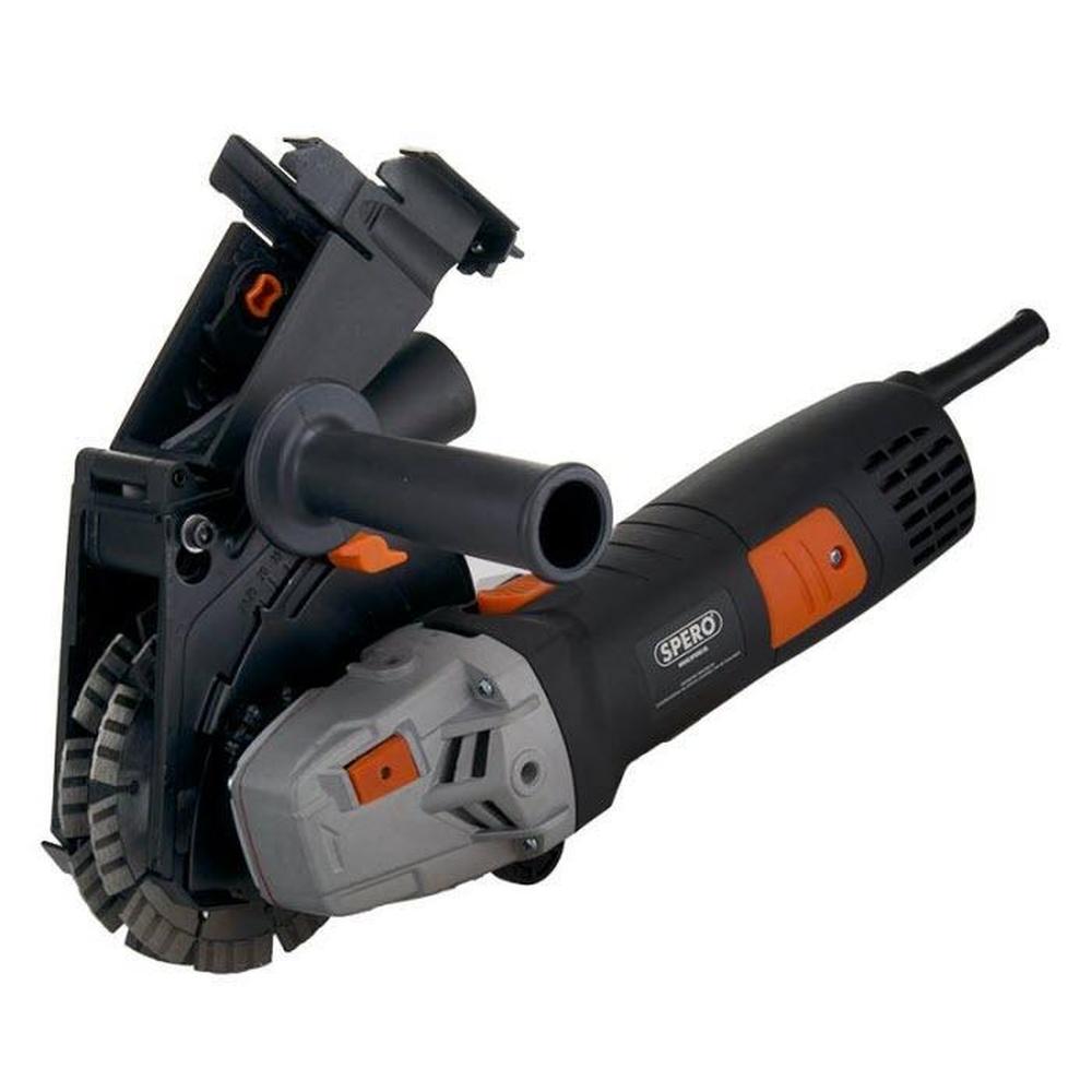 125mm Elektra Sleuvenfrees - 1400Watt Max: 28mm diep - Incl. 2x125mm Diamantzaagbladen