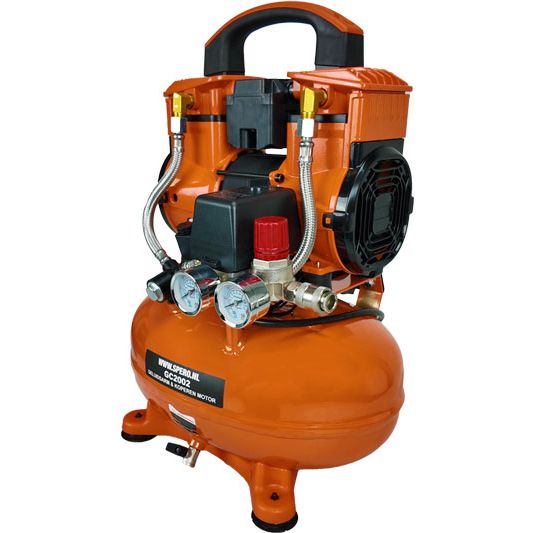 10Ltr -1180W-1.5PK HIGH SPEED 190 L/min Olievrije Silent Compressor 2800T/min 65dB SPERO - 9Bar