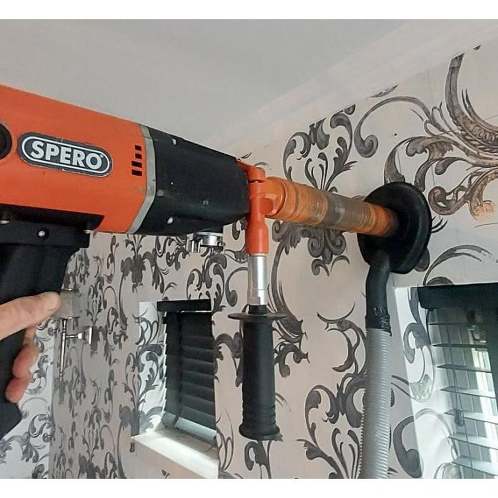 Max: 160mm - Boormal & Water en Stofopvangset Rubber Incl. verloopring: 110 & 130mm pasring SPWC130 SPERO