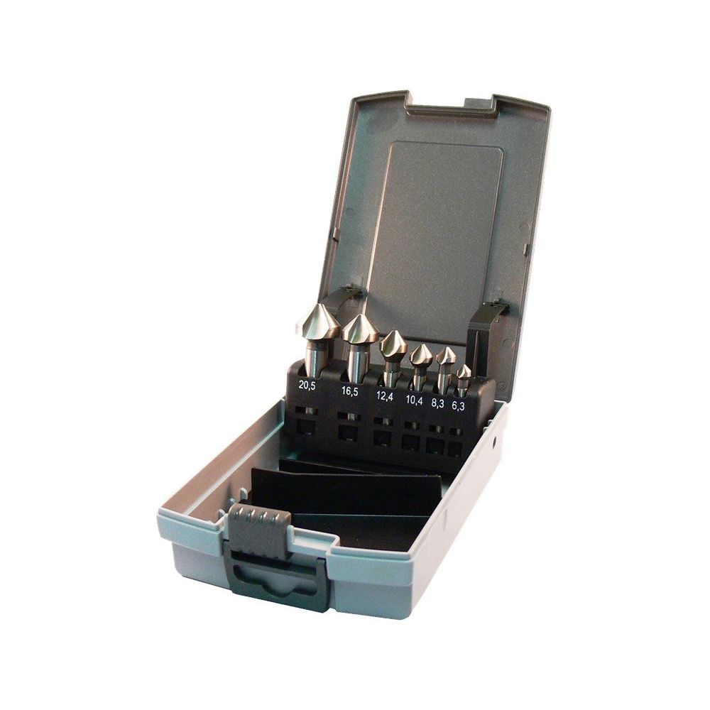 Verzinkborenset DIN335c HSS-G 6-delig 6.3-8.3-10.4-12.4-16.5-20.5mm (LZ63205)