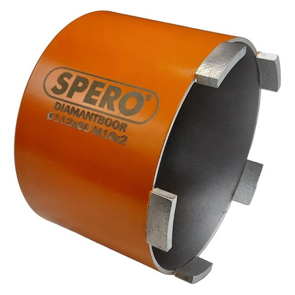 112mm x 60mm - M16(F) PRO Diamant Dozenboor 5 segmenten met achtersleuven t.b.v. stofadapter (droog gebruik)