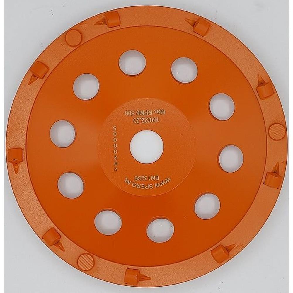 180mm EXTRA GROF 12 Segment PKD Komslijpschijf Coating, Lijm, Asbest & Bitumen - Asgat 22.23mm